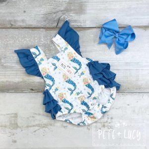 Pete + Lucy Mercat romper size 6-9 months